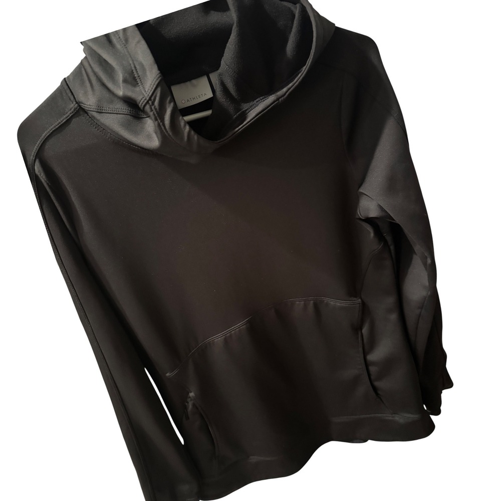 Athleta Black Hoodie Pullover Long Sleeve Kangaroo‎ Athletic Women's Medium